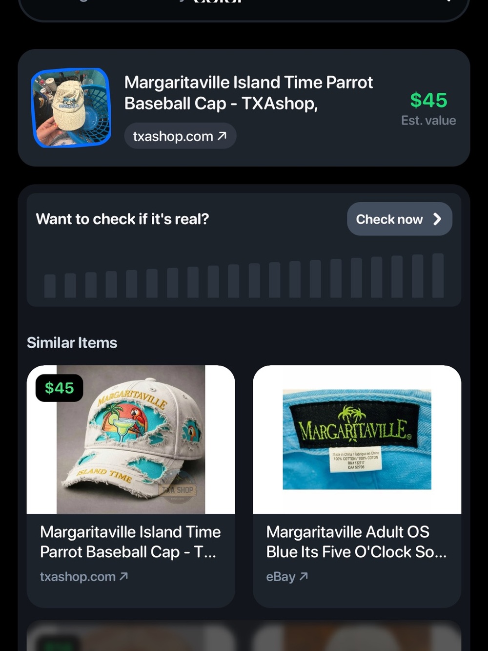 Margaritaville White Baseball Cap with Blue Palm Logo - Picture 5 of 5